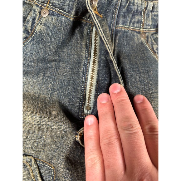 VTG Sean John Carpenter Jeans Mens 30 Blue Cotton High Rise Wide Leg Double Knee - Picture 11 of 11